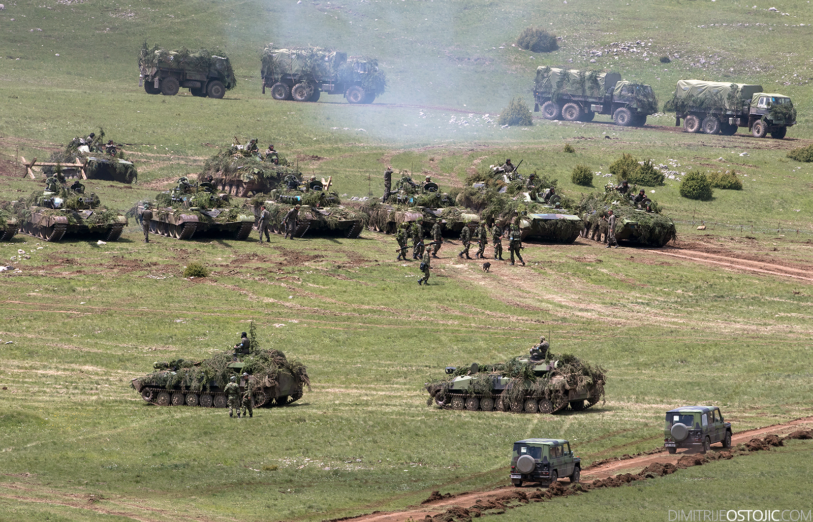Pešterska visoravan, Serbia - June 02, 2016 Serbian Army large-scale military exercise "Morava 2016".